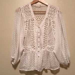Anthropologie Meadow Rue lace blouse